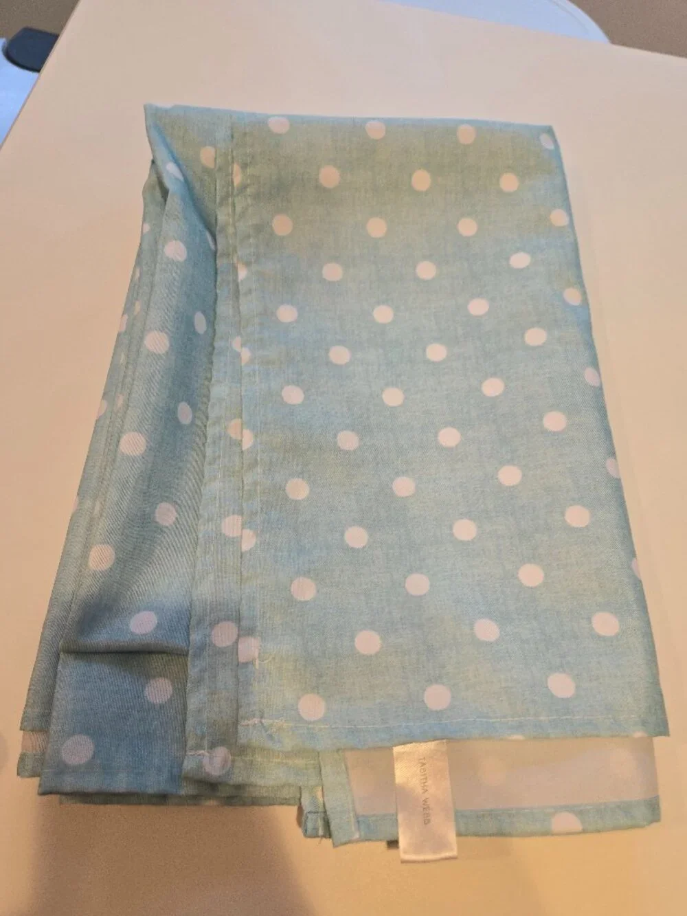 Tabitha Webb Powder Blue and White Polka Dot 60x82 Tablecloth